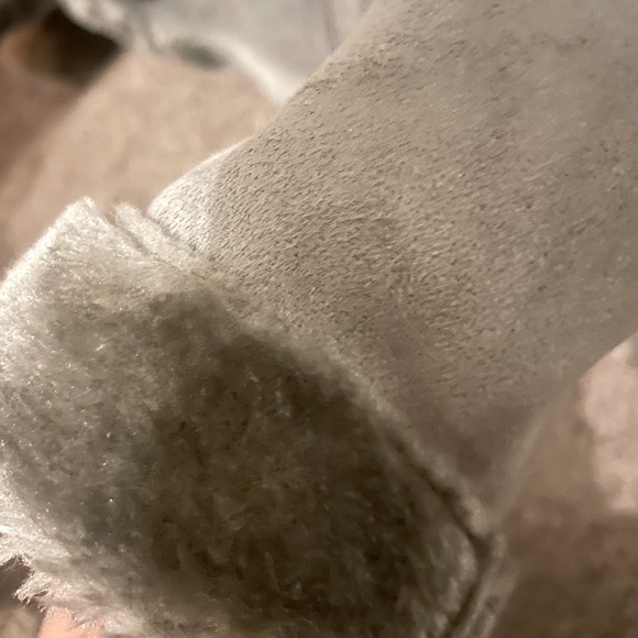 Nina Leonard gray size SM. Aviator Suede fur inside jacket NWOT - Picture 7 of 11